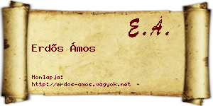 Erdős Ámos névjegykártya